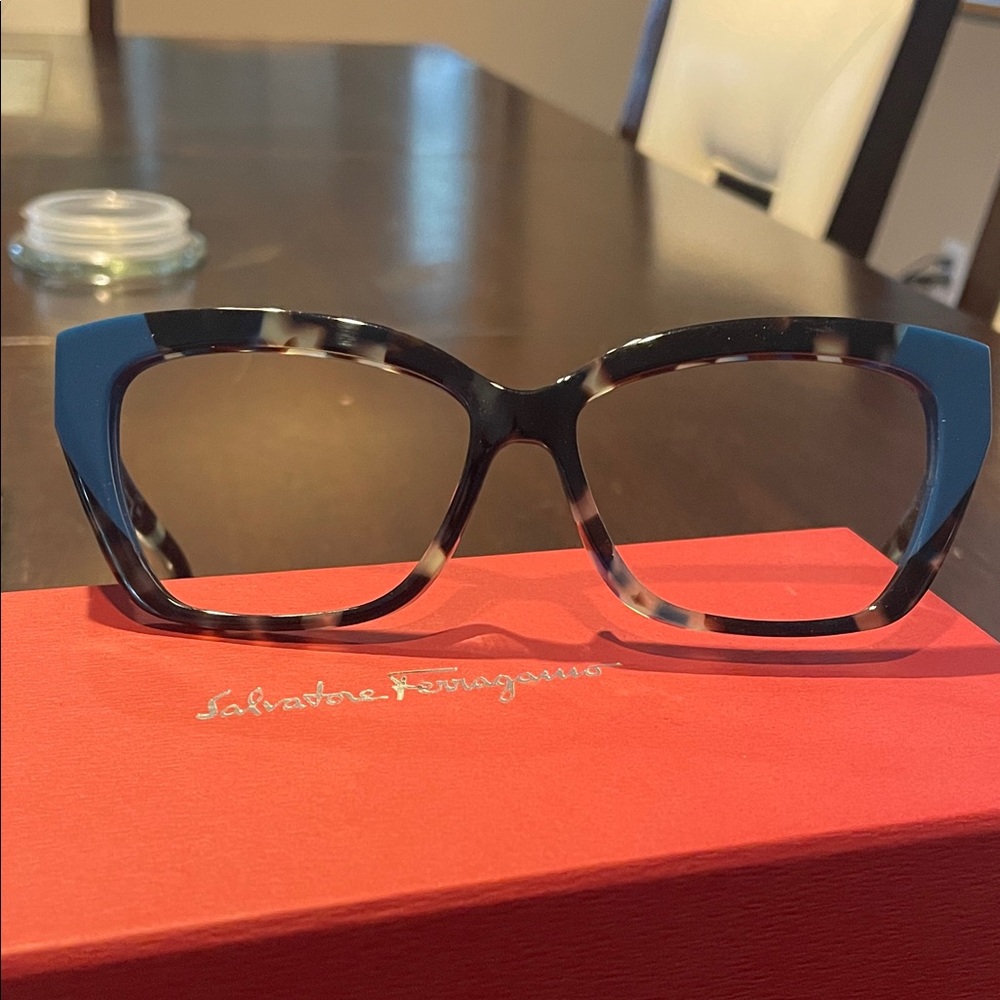 Salvatore Ferragamo Women's Black and Brown Glasses